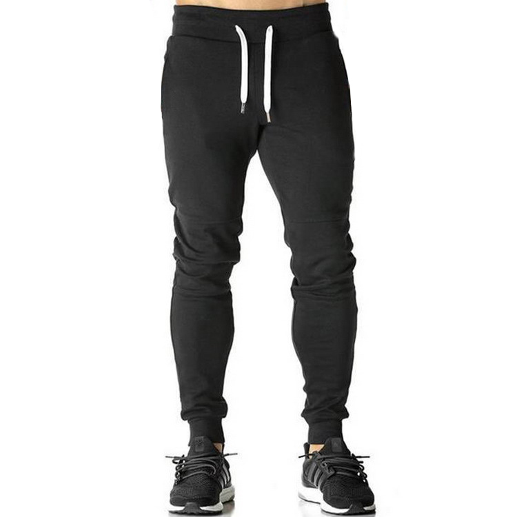 Popular style black color running sports fitness training workout gym custom wholesale trousers track pants