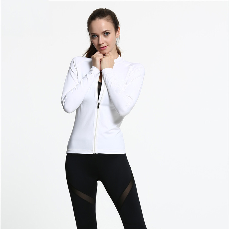 Ecoach China sportswear manufacturers pure Color Stand Collar Zip sports jacket without hood oem sportswear woman sportwear