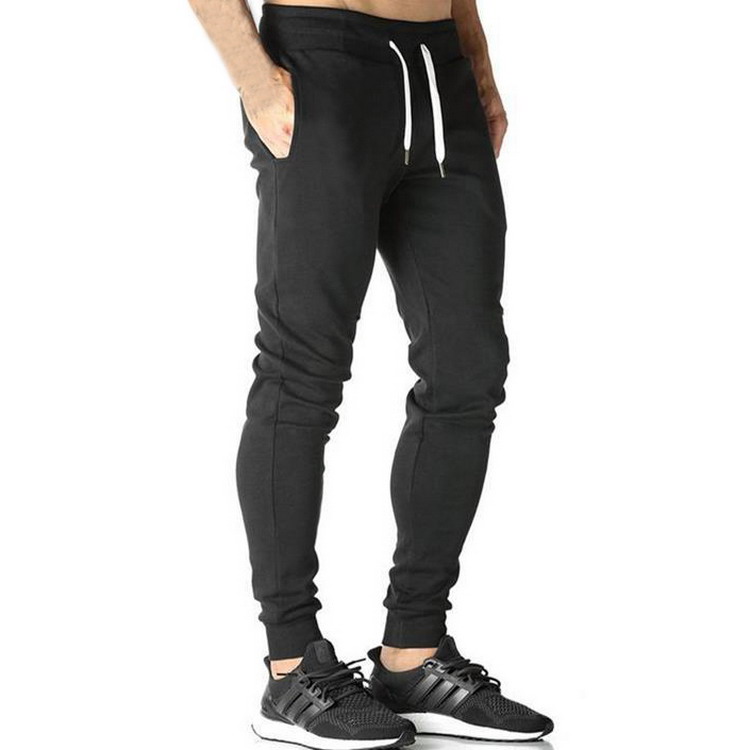 Popular style black color running sports fitness training workout gym custom wholesale trousers track pants